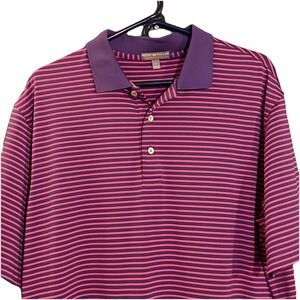 Peter Millar Polo Mens Large Striped Summer Comfort‎ Shirt Golf